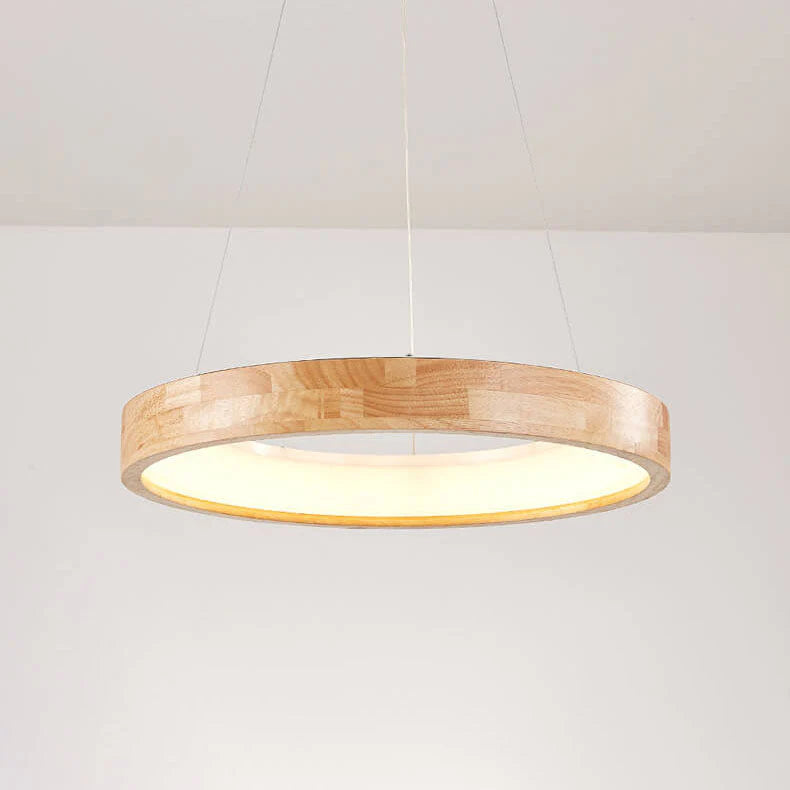 Japandi Wooden LED Pendant Light