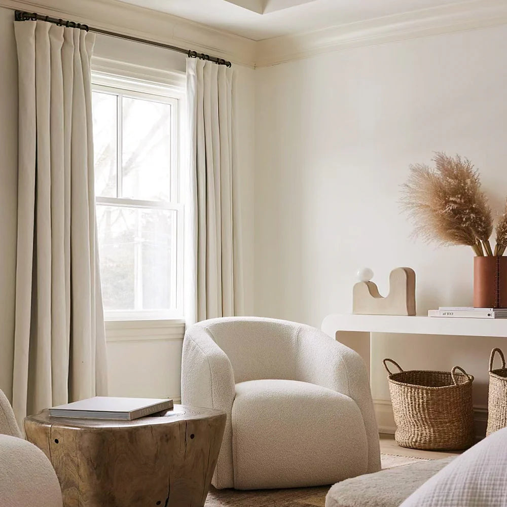 Japandi Luxury Blackout Curtains | Soft Top