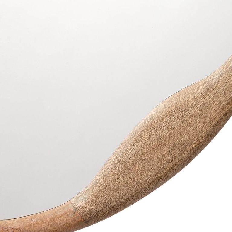 Japandi Wooden Round Mirror