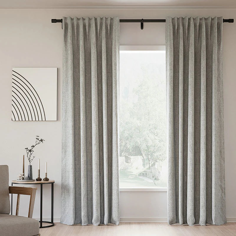 Japandi Linen Blackout Curtains | Soft Top
