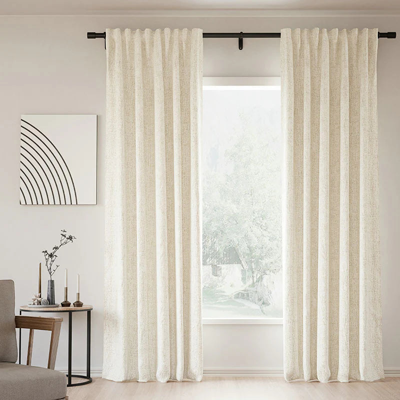 Japandi Linen Blackout Curtains | Soft Top