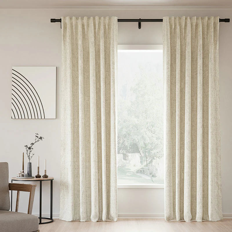Japandi Linen Blackout Curtains | Soft Top