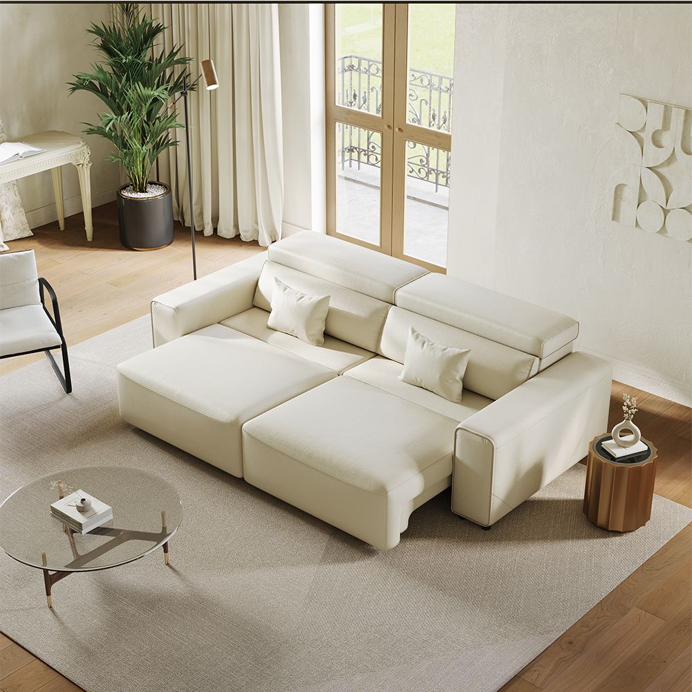 Japandi Convertible Sleeper Sofa With Power Extension – Ease Bed