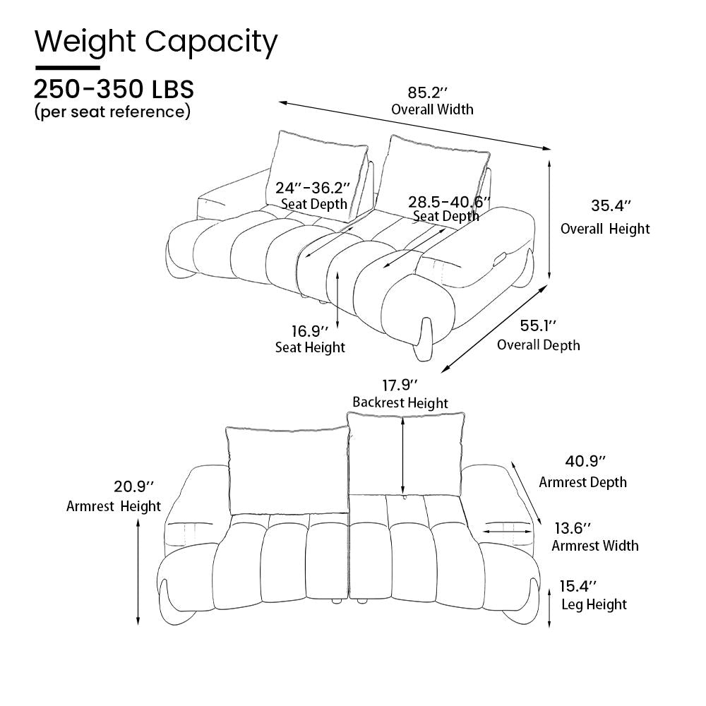 Japandi Deep Seat Pet-Friendly Sofa With Adjustable Cushions – Cloud Nest