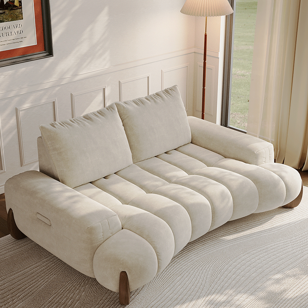 Japandi Deep Seat Pet-Friendly Sofa With Adjustable Cushions – Cloud Nest