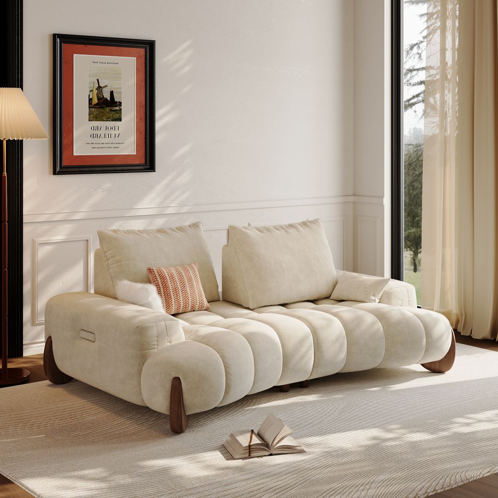 Japandi Deep Seat Pet-Friendly Sofa With Adjustable Cushions – Cloud Nest