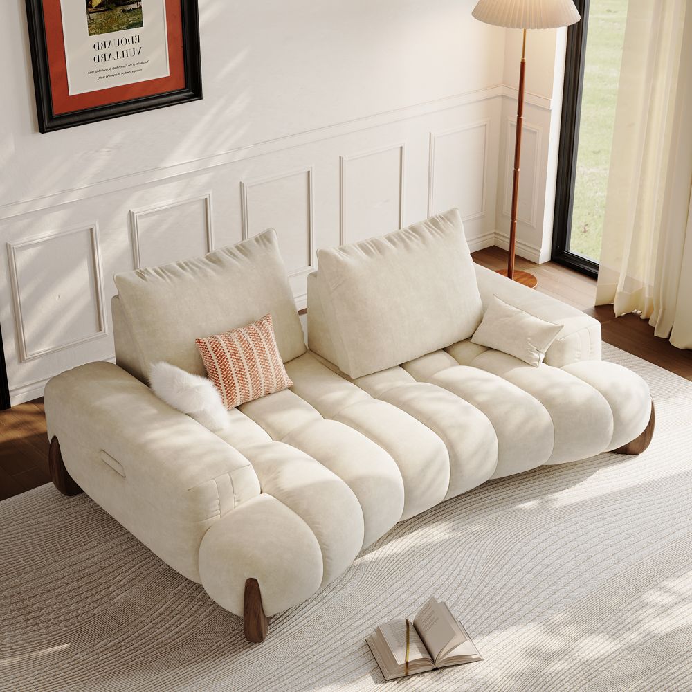 Japandi Deep Seat Pet-Friendly Sofa With Adjustable Cushions – Cloud Nest