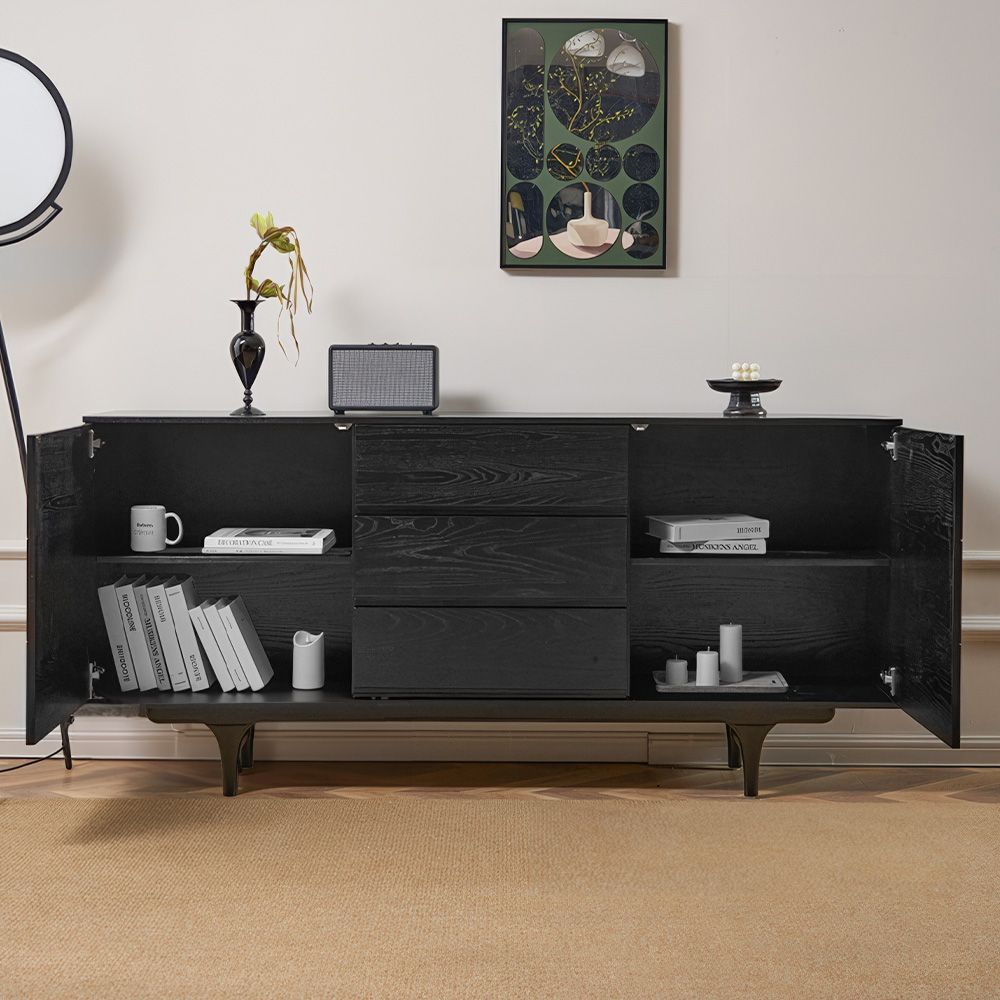 Black Wood Japandi Sideboard
