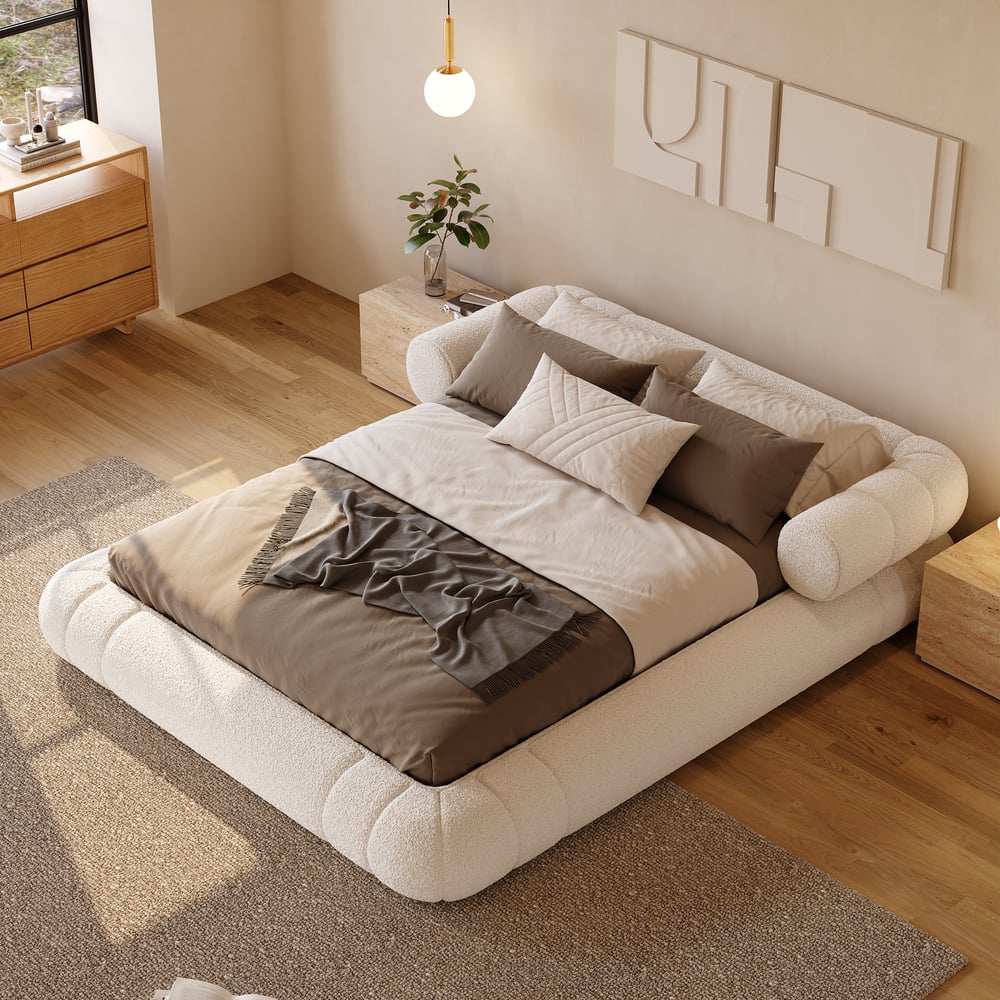 Japandi Boucle Cloud Floor Bed (King)