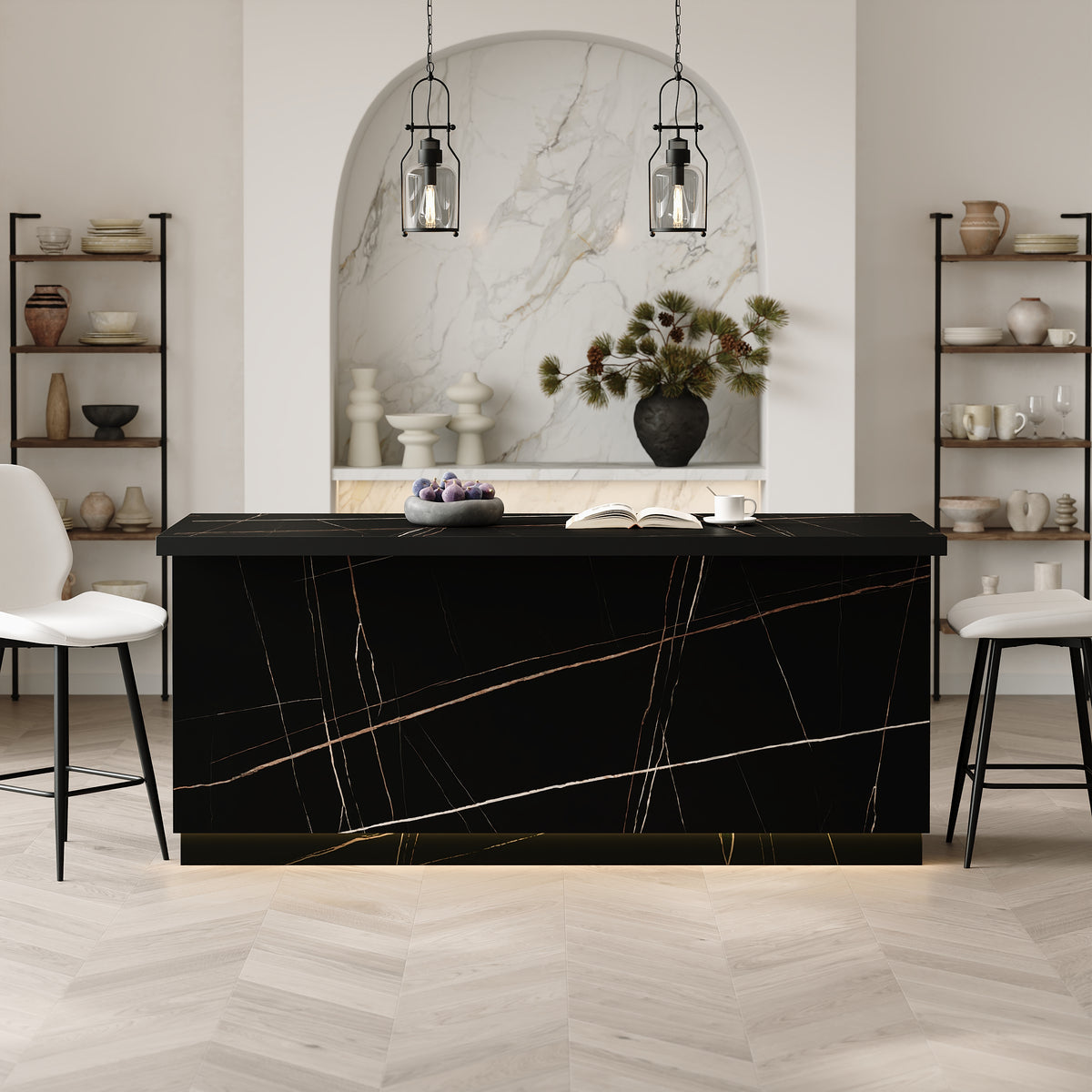 Japandi Kitchen Island with Multi-Storage - 72" – view 3