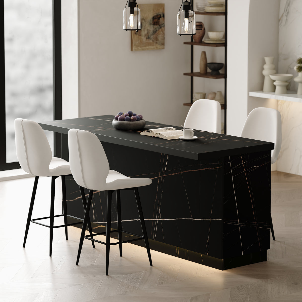 Japandi Kitchen Island with Multi-Storage - 72"