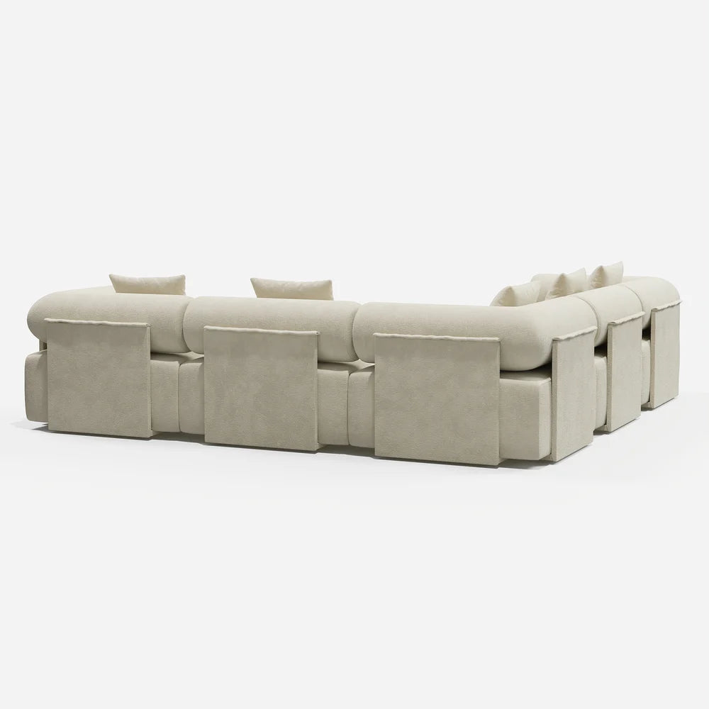 Japandi Velvet L-Shape Sectional Sofa
