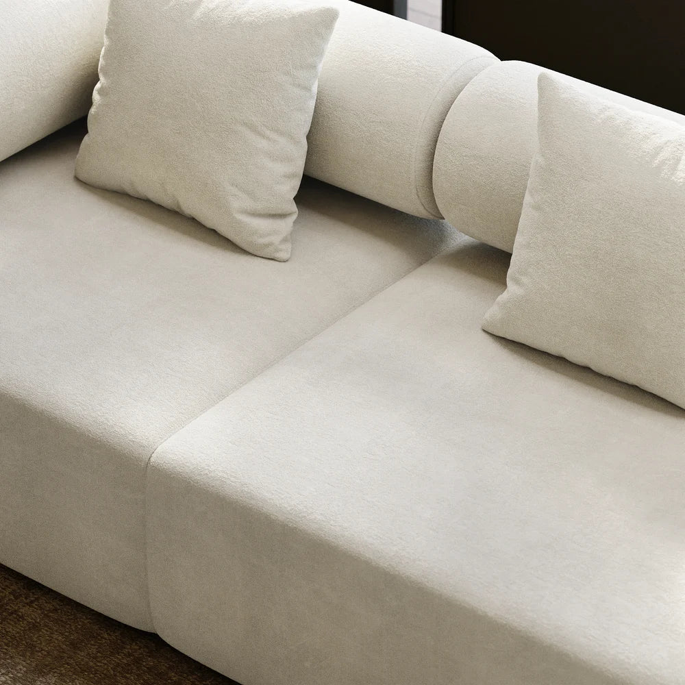Japandi Velvet L-Shape Sectional Sofa