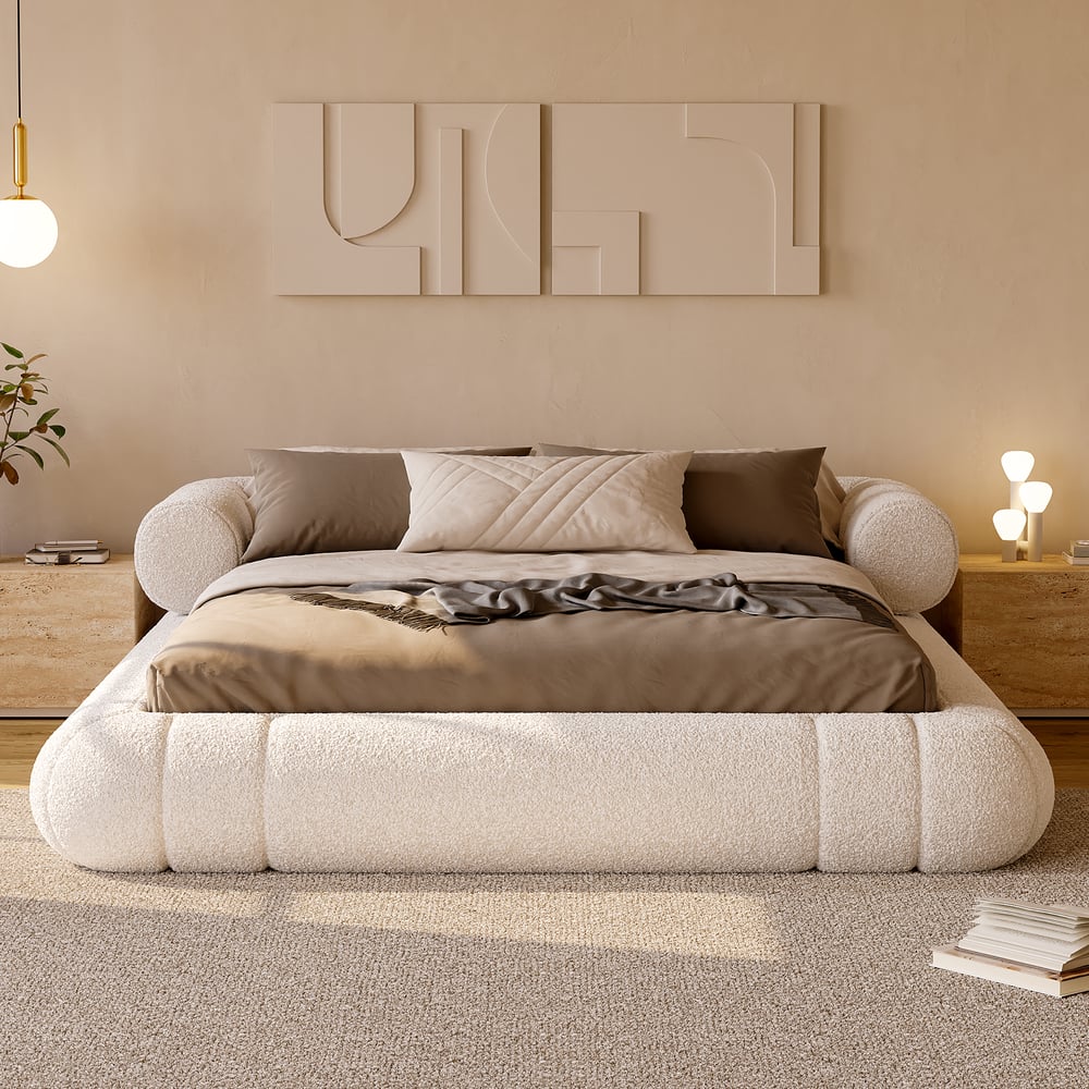 Japandi Boucle Cloud Floor Bed (King) – view 2
