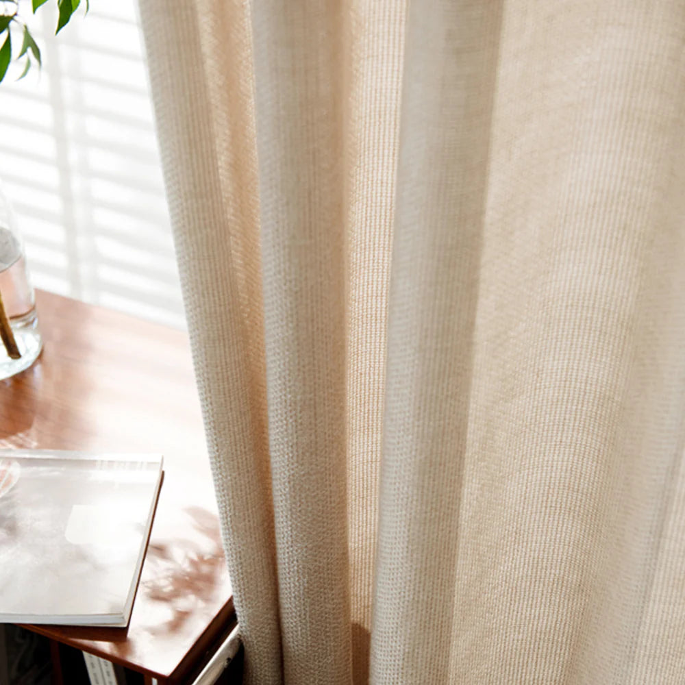 Japandi Airy Sheer Curtains | Pleated