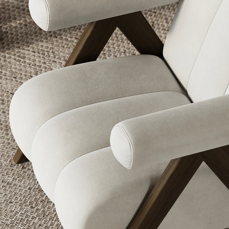 Japandi Beige Accent Chair