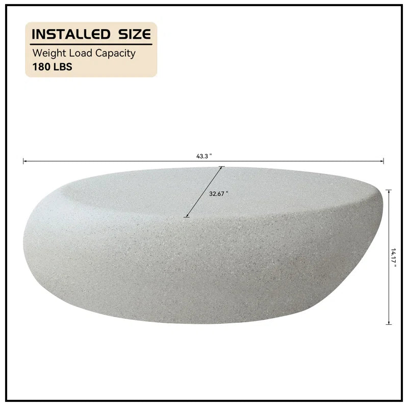 Japandi Rock Shape Coffee Table - Matte