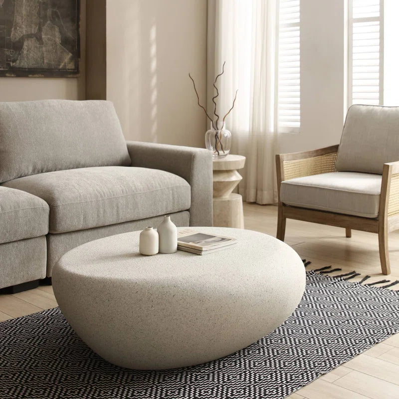 Japandi Rock Shape Coffee Table - Matte