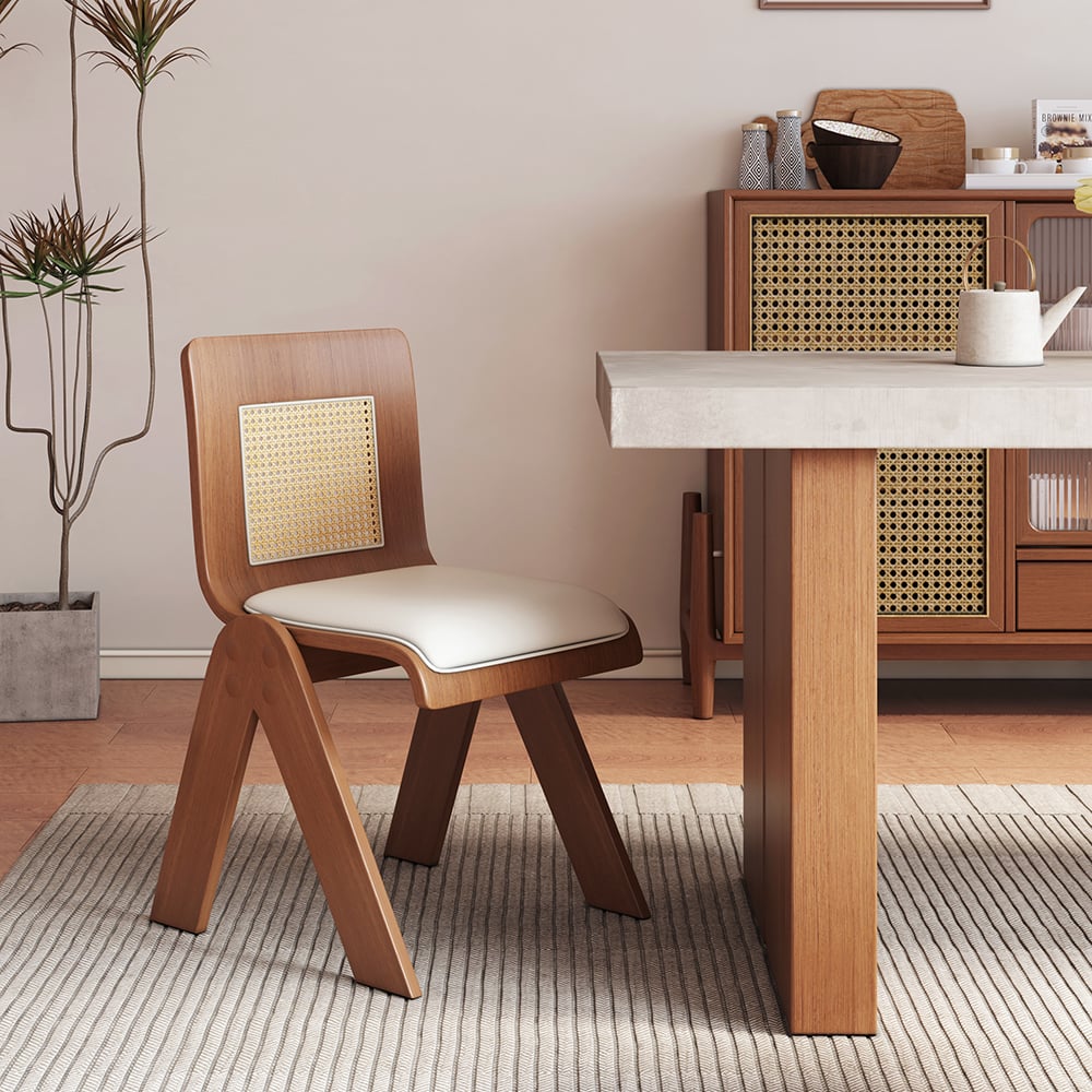 Japandi Walnut Dining Chair