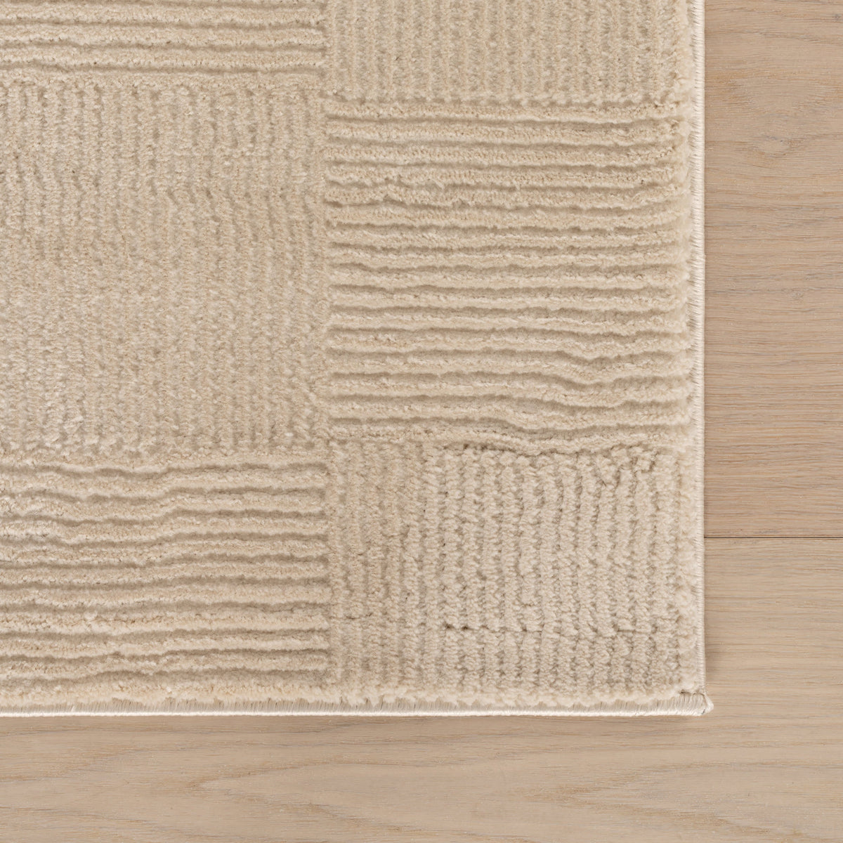Japandi Washable Ribbed Checkered Rug - Minra – view 4