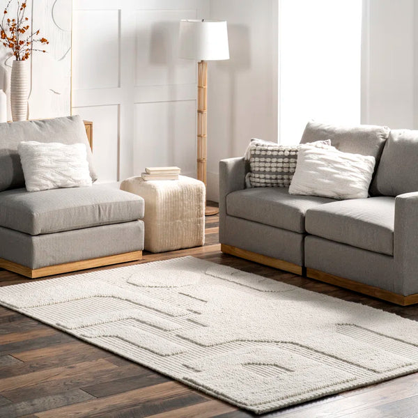 Ivory Geometric Japandi Rug