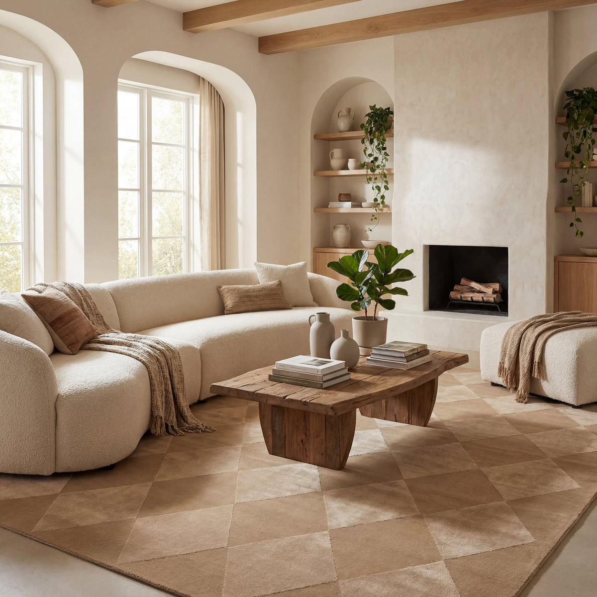 Japandi Washable Diamond Rug - Mynra – view 2