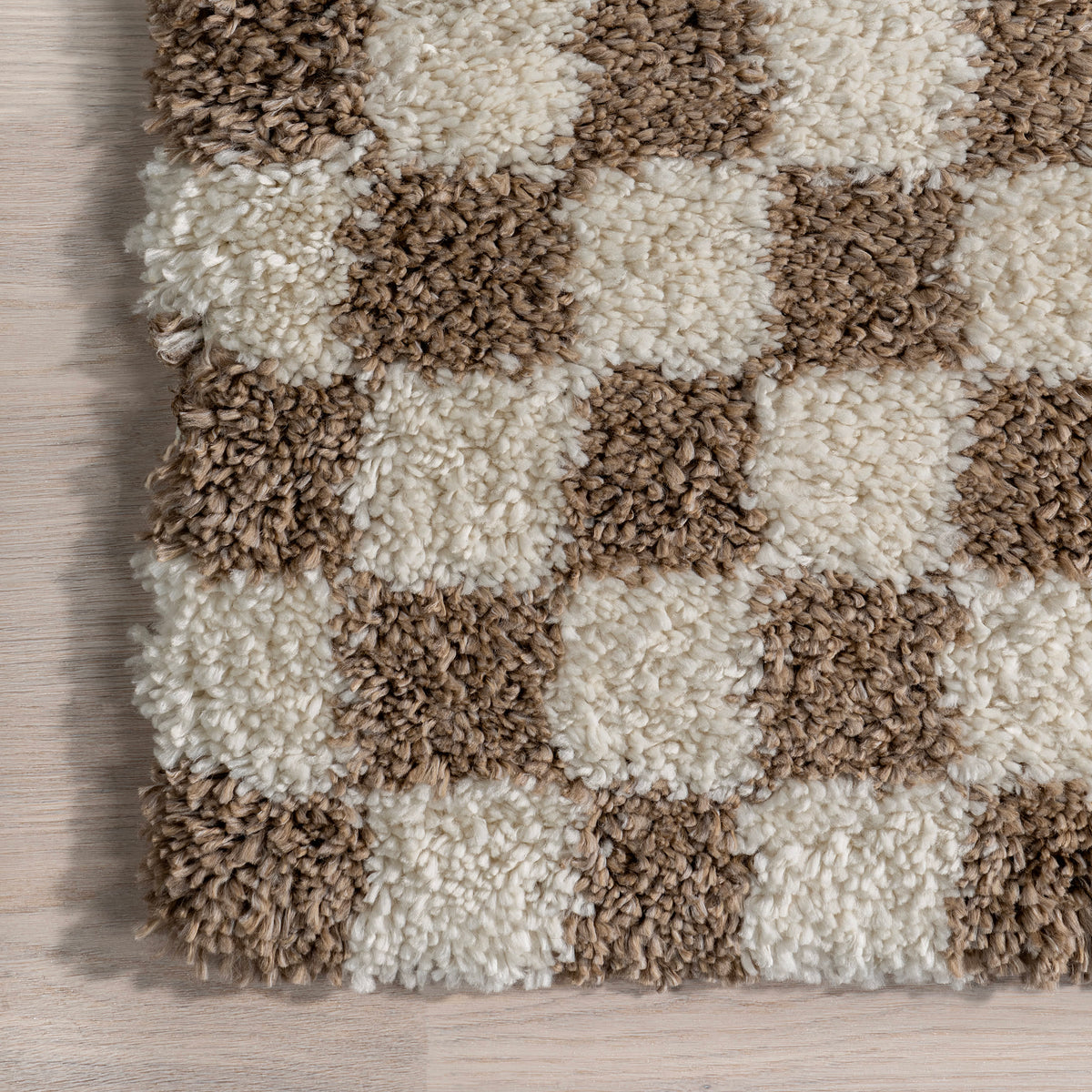Japandi Checkered Shag Rug – view 3