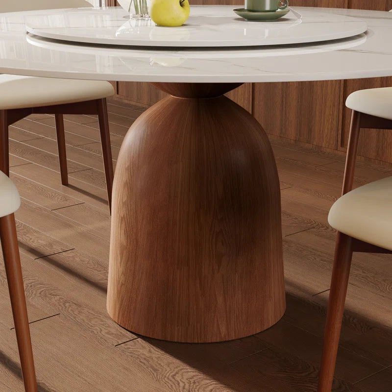 Faux Marble Pedestal Japandi Dining Set – Orren Ellis