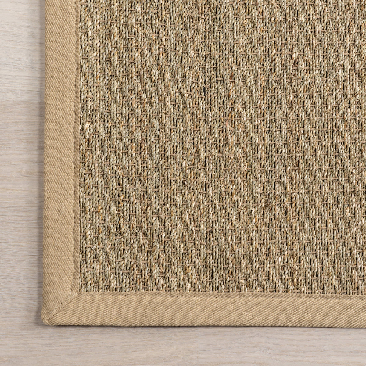 Japandi Bordered Seagrass Rug - Beige – view 4