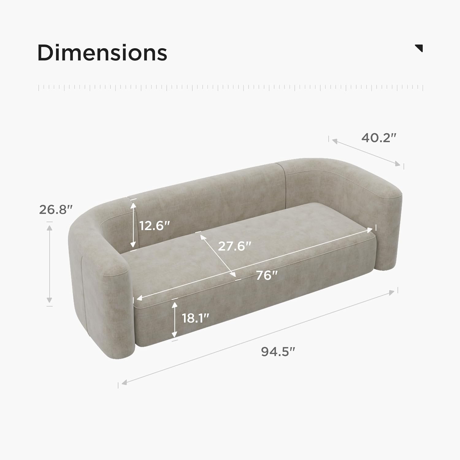 Japandi 3 Seater Couch