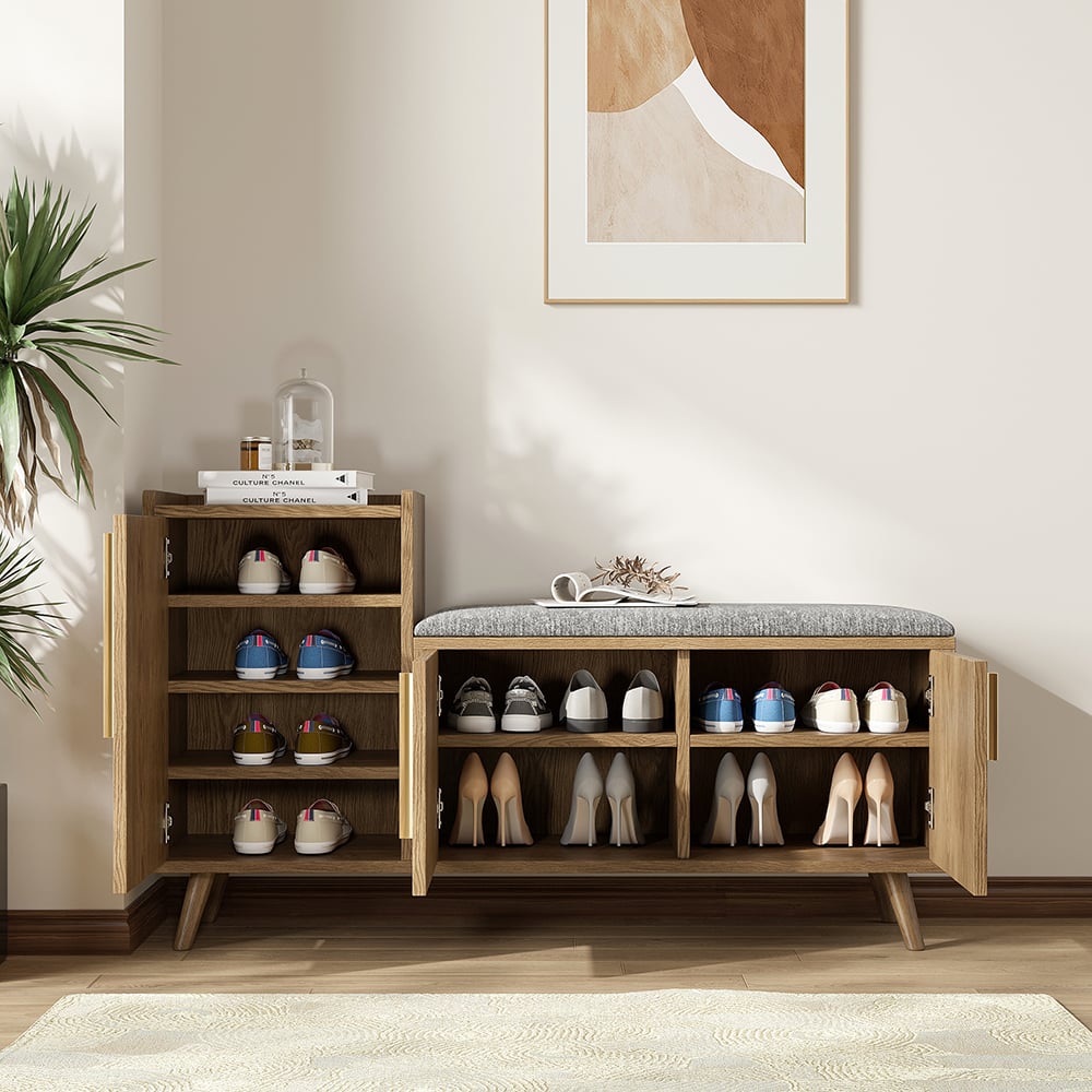 Japandi Wooden Shoe Storage Bench