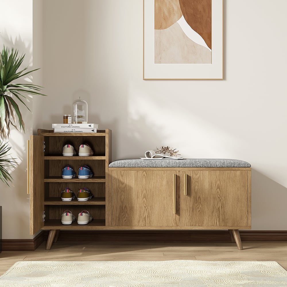 Japandi Wooden Shoe Storage Bench