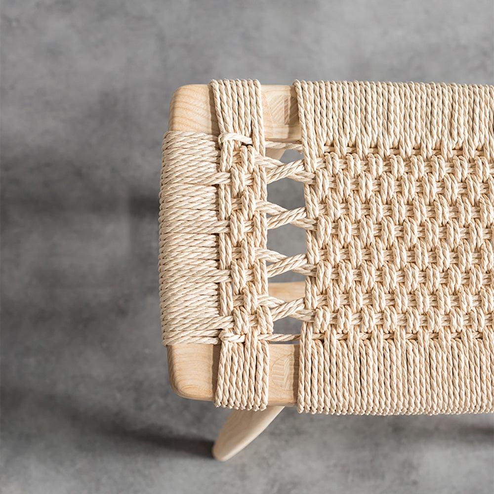 Japandi Small Rattan Ottoman