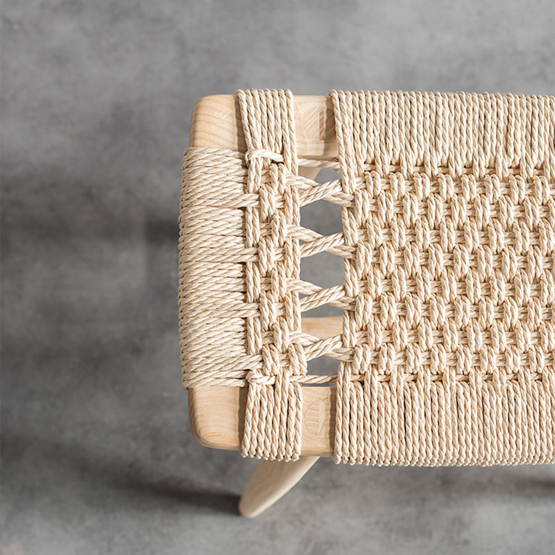 Japandi Small Rattan Ottoman
