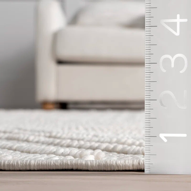 Japandi Geometric Woven Rug