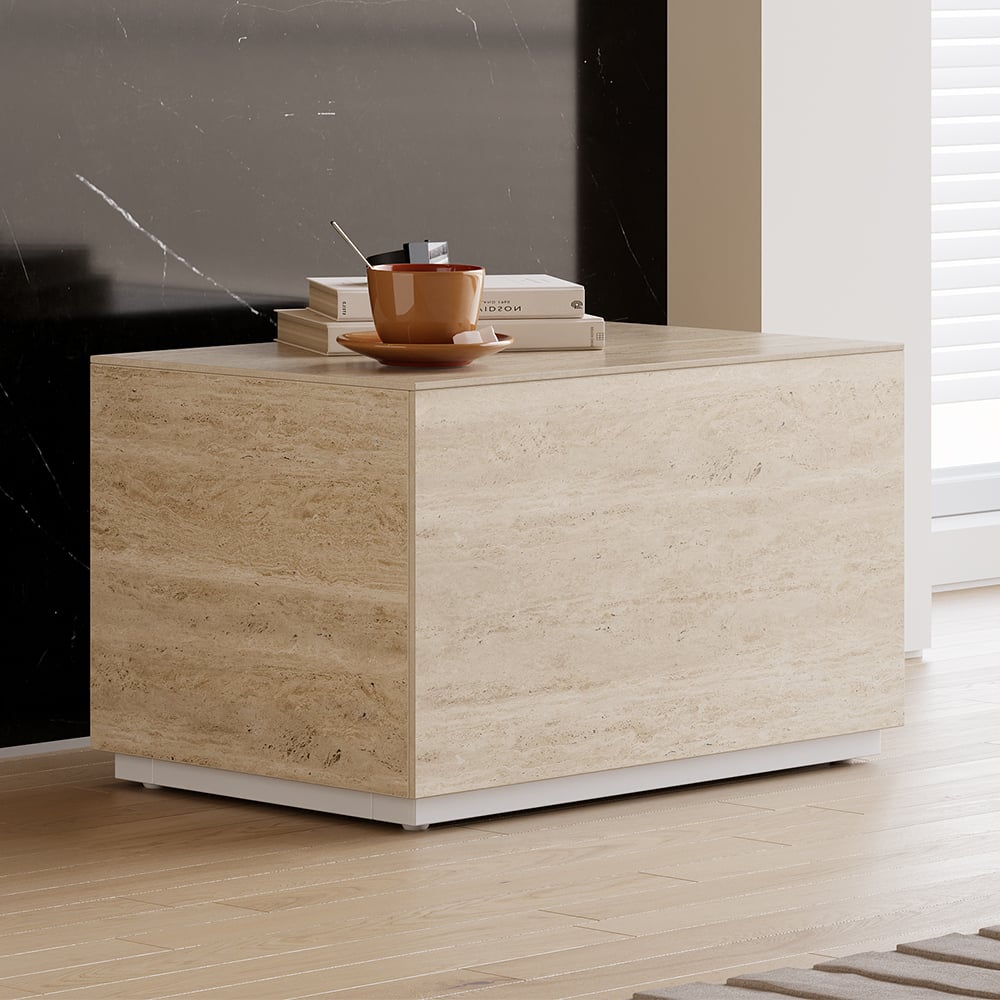 Japandi Travertine Nightstand