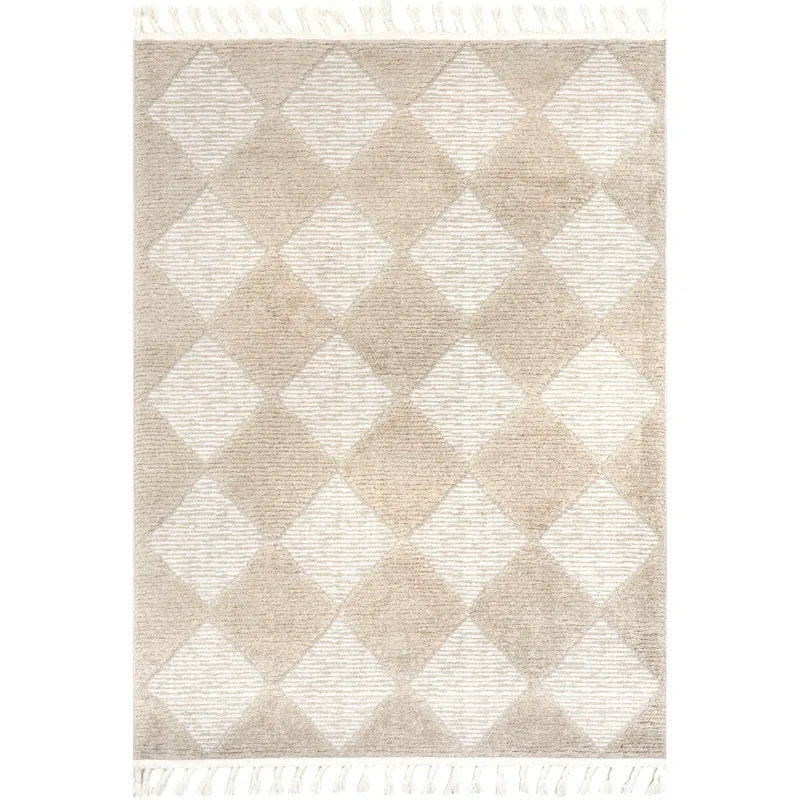 Japandi Diamond Tassel Rug