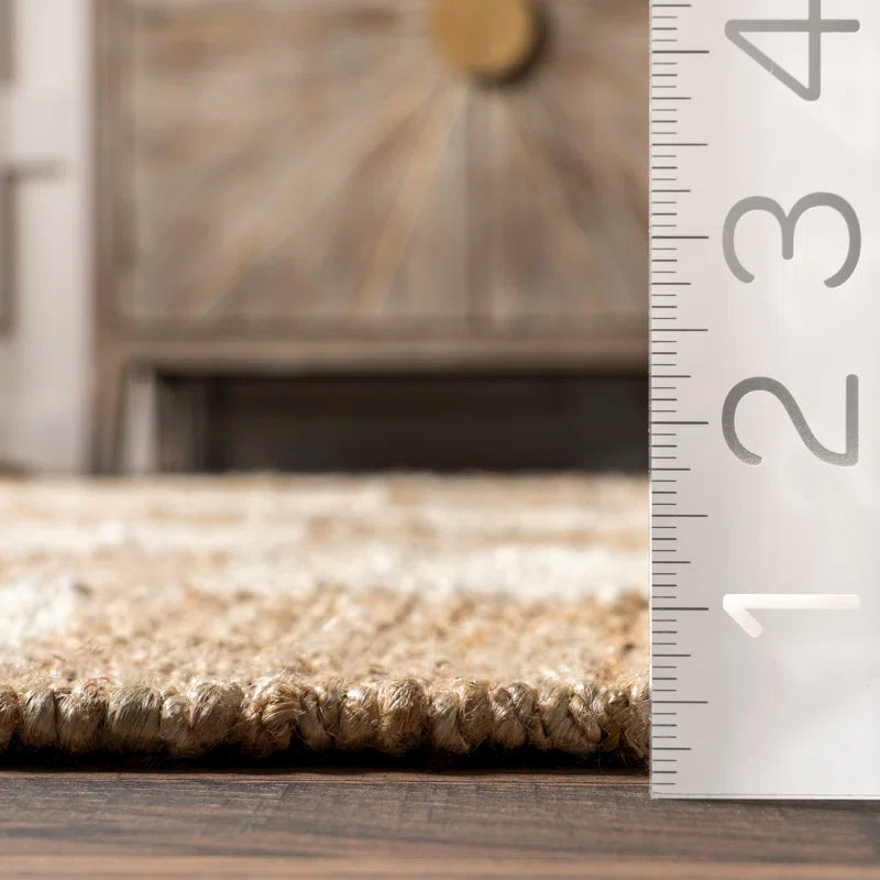 Japandi Checkered Jute Rug