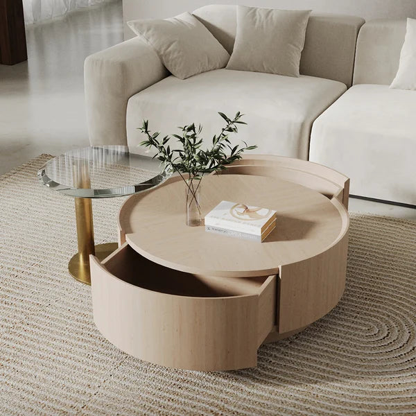 Japandi Storage Coffee Table Set