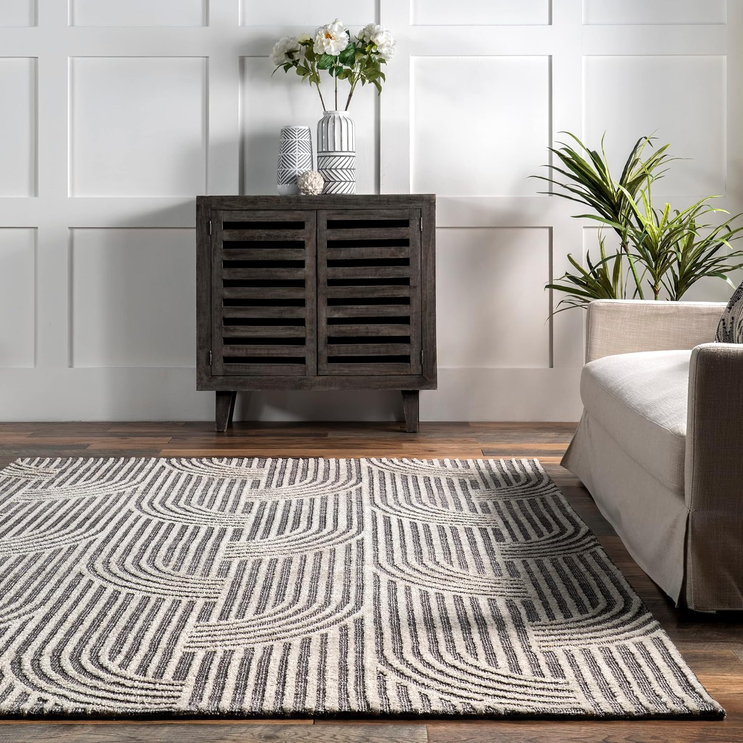 Japandi Dark Grey Rug