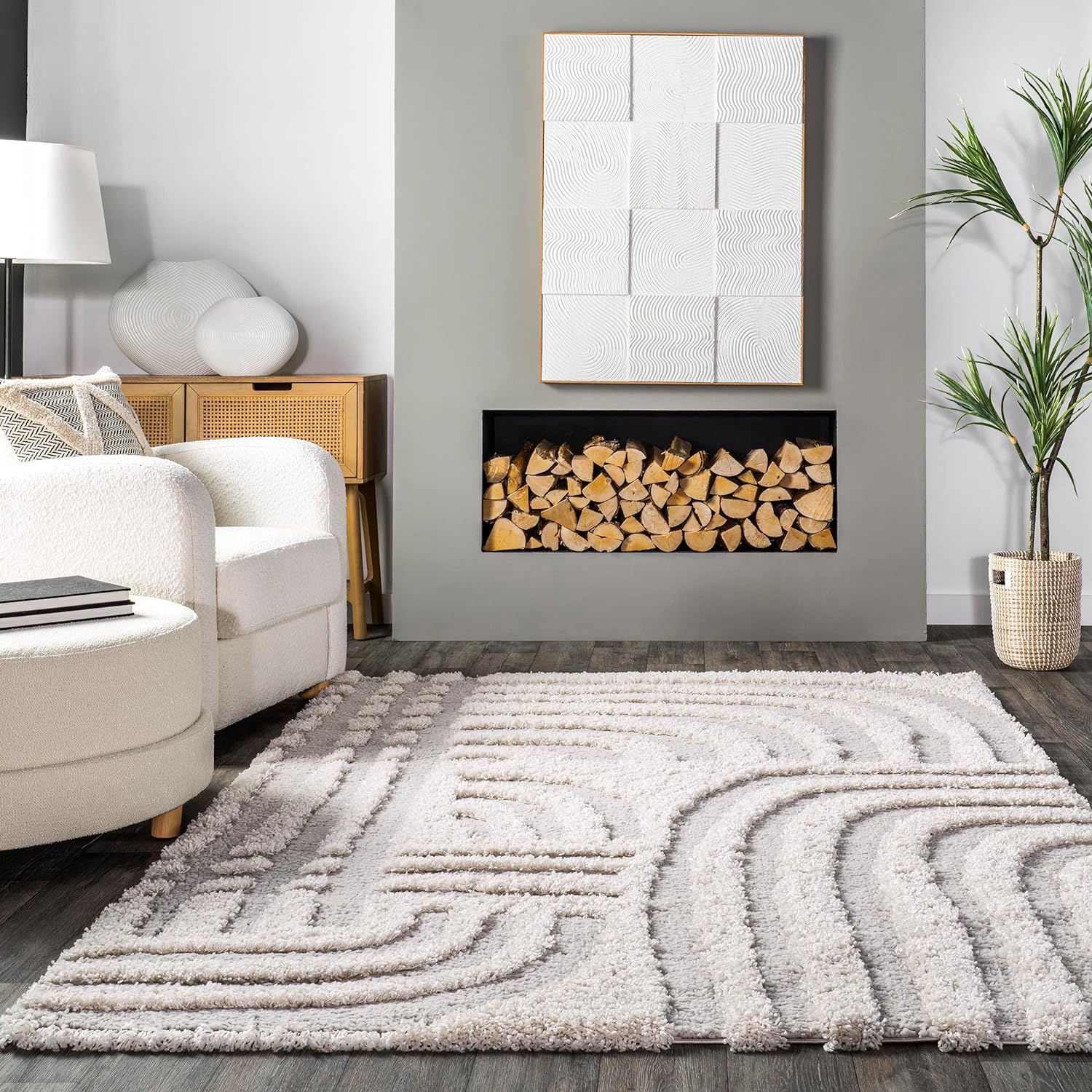 Japandi Shag Waves Rug