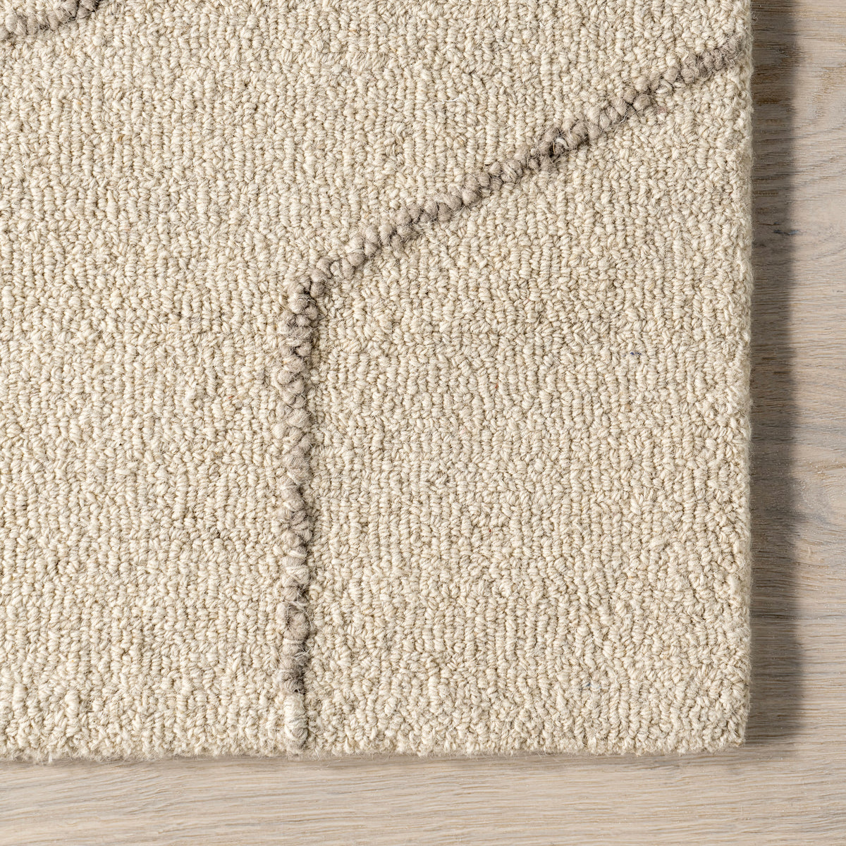Japandi Textured Cream Wool Rug - Mulholland – view 3