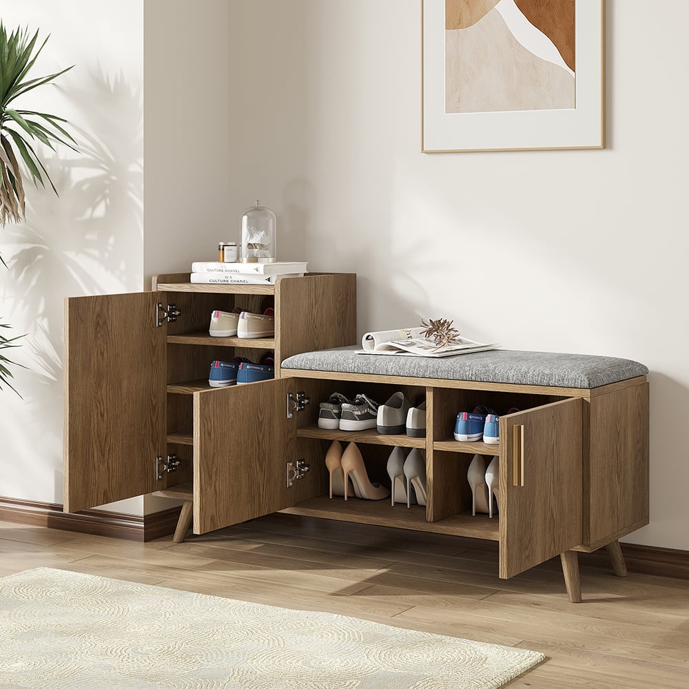 Japandi Wooden Shoe Storage Bench