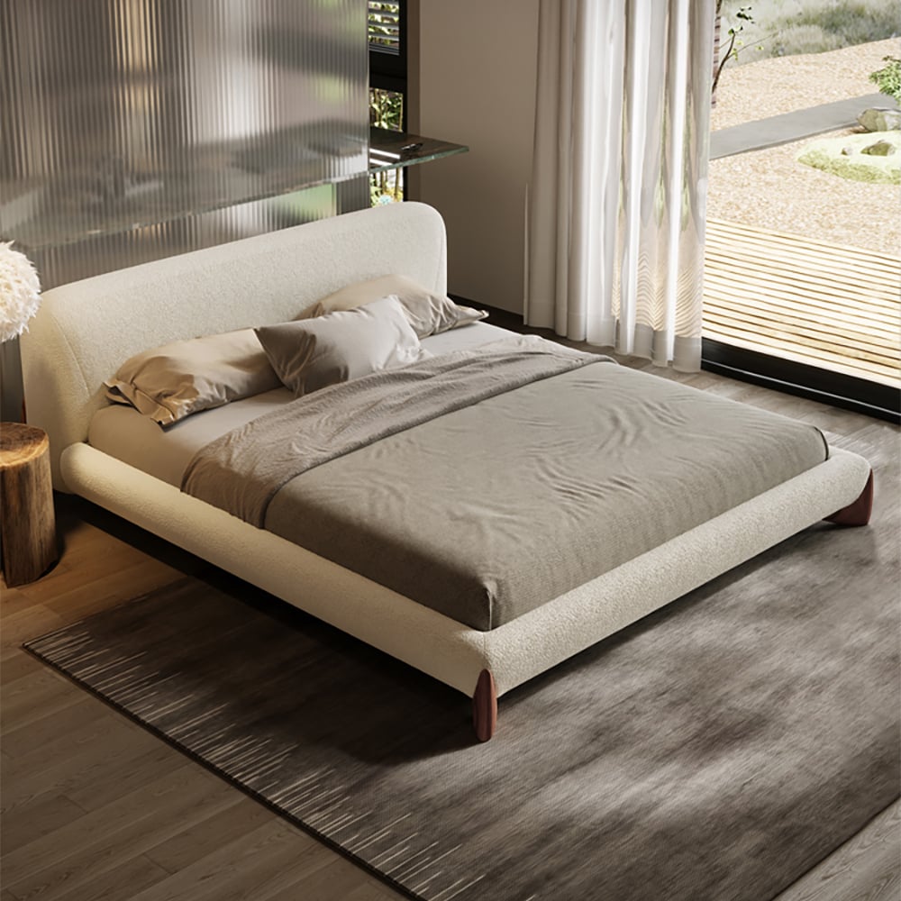 Japandi King-size Boucle Bed