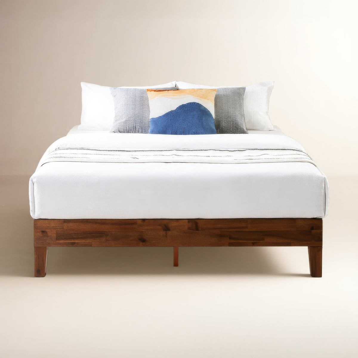 Japandi Low Solid Wood Platform Bed - Amaryn – view 3