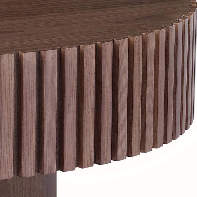 Japandi Round Walnut Coffee Table