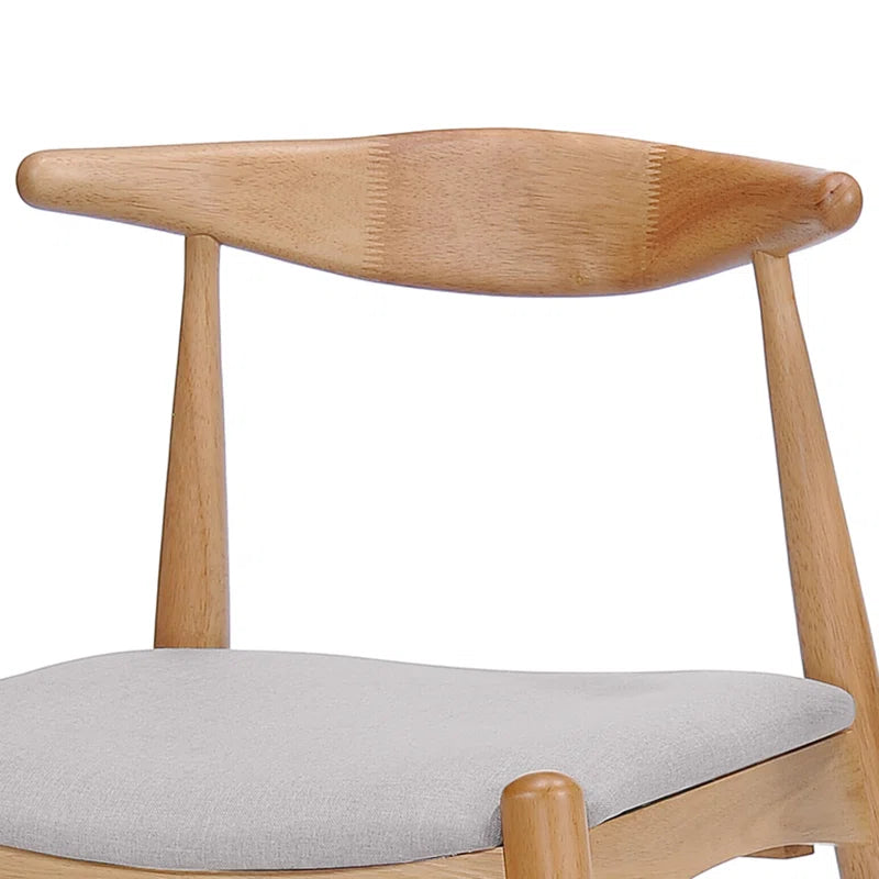 Walnut Wood & Light Gray Upholstery Japandi Dining Set – Aubray