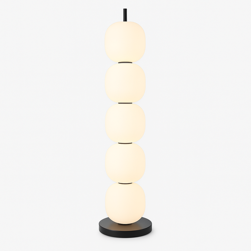 Japandi Textured Beaded Wood Floor Lamp – Beaded