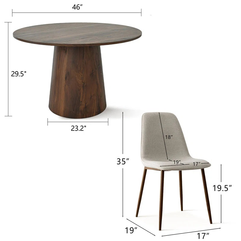 Black Wood & Beige Cushions Japandi Dining Set – Benvinda