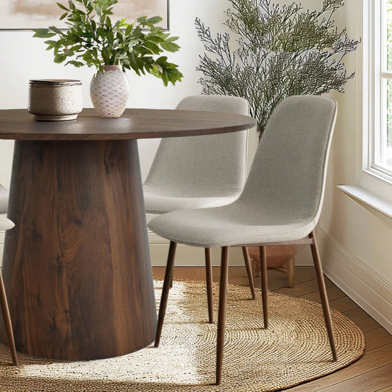 Black Wood & Beige Cushions Japandi Dining Set – Benvinda